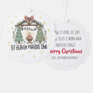 Let Heaven & Nature Sing” Nativity Tree Decoration Card