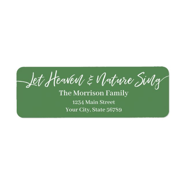 Let Heaven & Nature Sing white script green (Front)