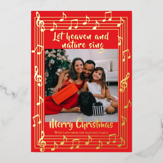Let Heaven Sing Musical Border One Photo Christmas (Front)