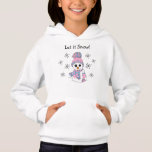 Let is Snow, Cute Snowman Christmas<br><div class="desc">Christmas shirt,  but whimsical cartoon snowman with snowflakes in the background and the saying,  "Let It Snow."</div>
