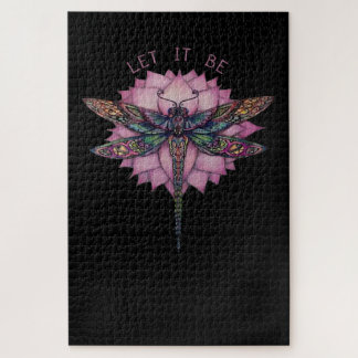 Let It Be Brocade Dragonfly Jigsaw Puzzle