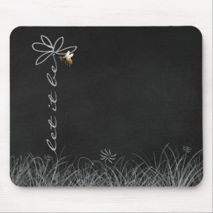 Let It Be Daisy on Chalkboard Mouse Pad