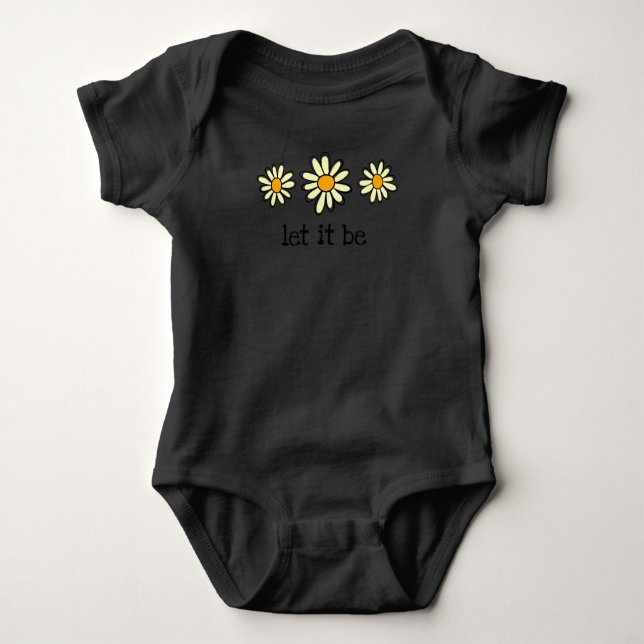 Let It Be Daisy T shirt, Daisy Graphic shirt, Boho Baby Bodysuit (Front)