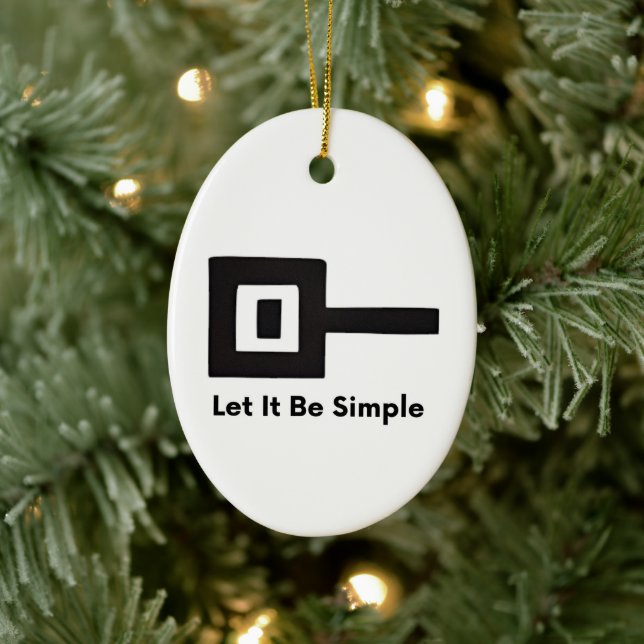 Let It Be Simple Logo on Ceramic Oval Ornament (Tree)