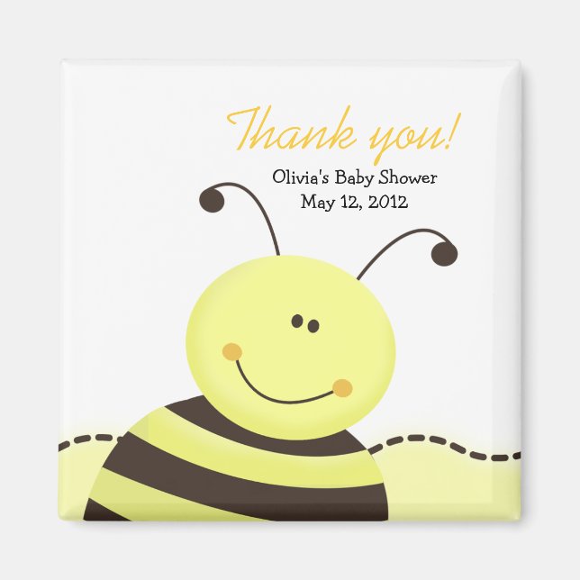 Let it Bee Bumble Bee Baby Shower Favour Magnet (Front)
