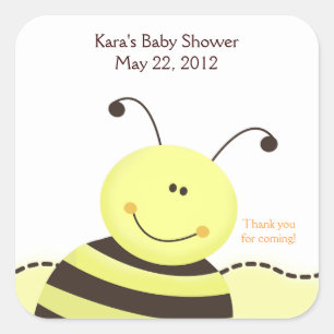 Let it Bee Bumble Bee SQUARE Favour Sticker