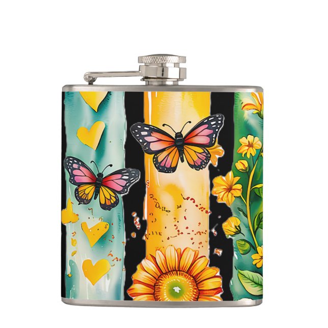 Let It Bee Hip Flask (Front)