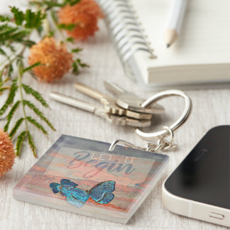Let It Begin Two Butterflies Key Ring