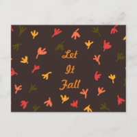 Let It Fall Postcard (Brown & Orange)