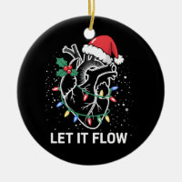 Let It Flow Anatomy Heart Cardiac Nurse Santa Hat