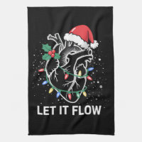 Let It Flow Anatomy Heart Cardiac Nurse Santa Hat