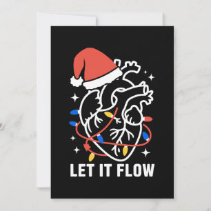 Let It Flow Christmas Anatomical Heart Lights Xmas Invitation