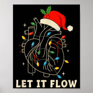 Let It Flow Funny Anatomical Heart Christmas, Medi Poster