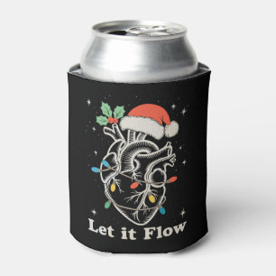Let It Flow Heart Cardiac Nurse Christmas Xmas Can Cooler