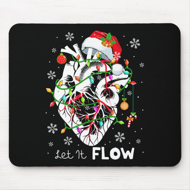 Let It Flowing Xmas Anatomy Santa Heart Part Cardi Mouse Pad (Front)