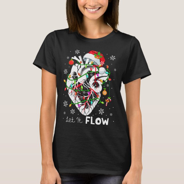Let It Flowing Xmas Anatomy Santa Heart Part Cardi T-Shirt (Front)