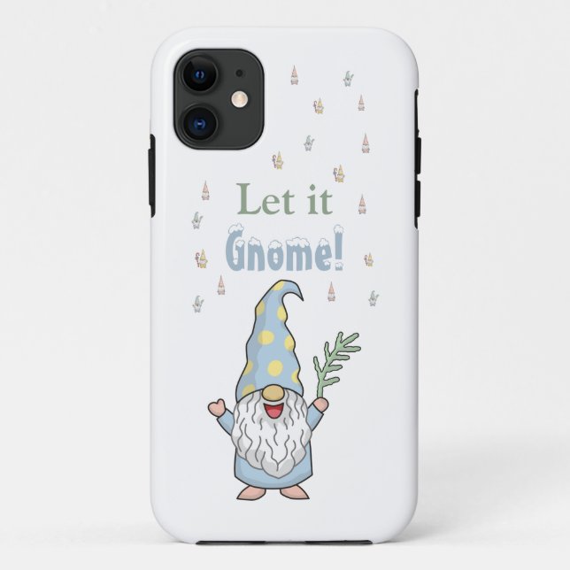 Let it Gnome Snow Cute Modern Winter  Case-Mate iPhone Case (Back)