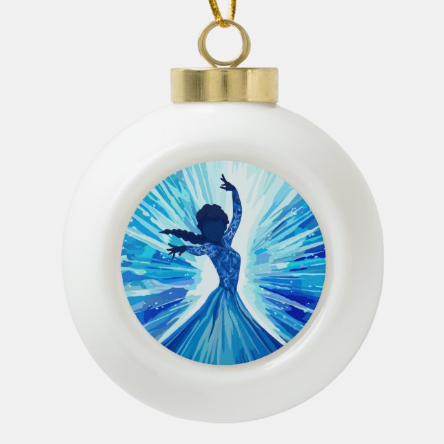 Let It Go Ceramic Ball Christmas Ornament (Front)