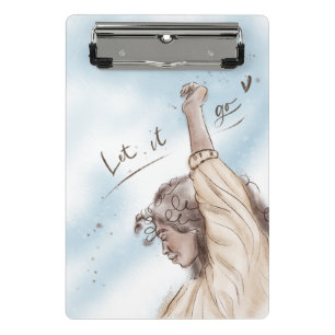 Let it Go Clipboard Mini Woman Blue