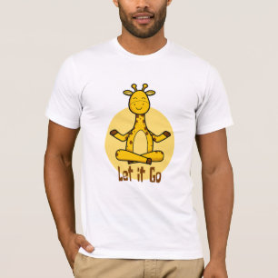 Let it go Kawaii giraffe practicing yoga yellow T-Shirt