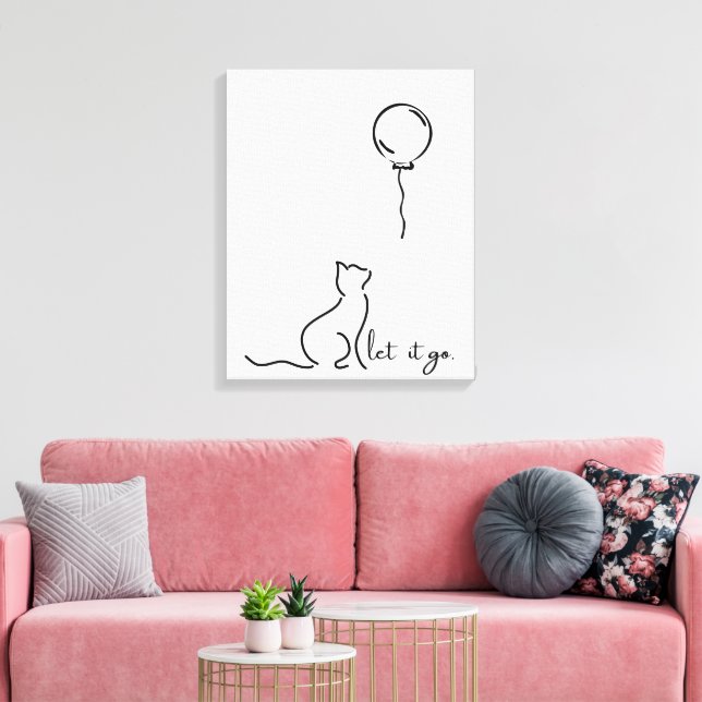 Let It Go – Minimalist Cat Canvas Art (Insitu(LivingRoom))