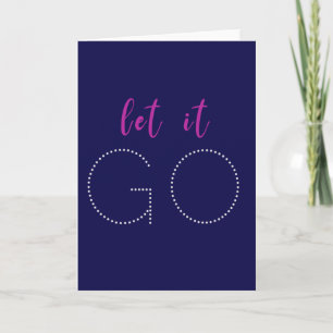Let it Go Modern Blue Purple Frozen Cute Quote Card