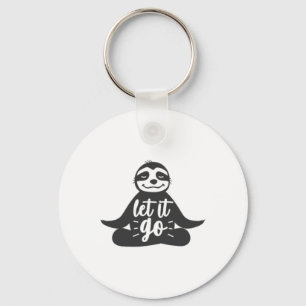 Let It Go Sloth Yoga Yogi Gift  Key Ring