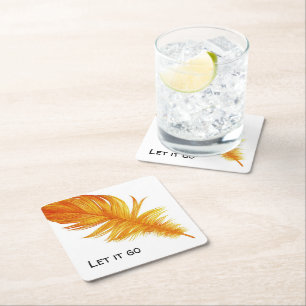 Let it go square paper coaster