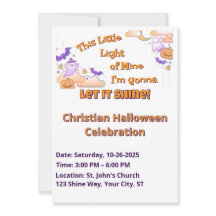 Let It Shine Christian Halloween Invitation