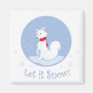 Let It Snow! (Arctic Fox) Magnet