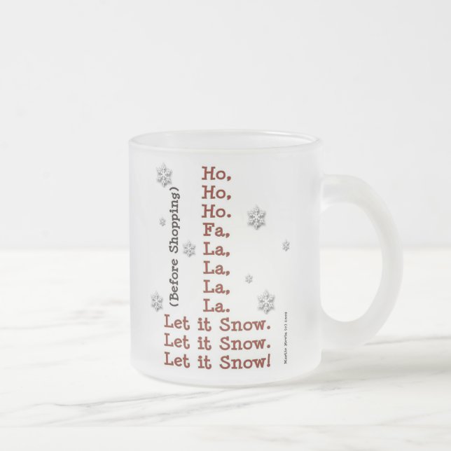 Let It Snow - Before & After Shopping - Frosted Frosted Glass Coffee Mug (Right)