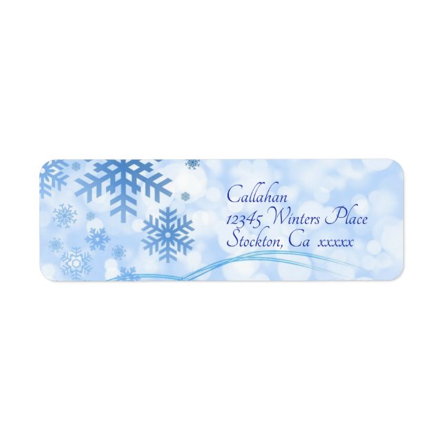 Let it Snow Blue Address Label (Front)