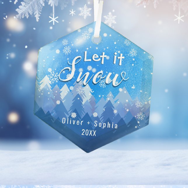 Let it Snow Blue Crystal  Glass Tree Decoration (Creator Uploaded)