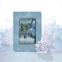 Let it Snow Blue Foil Christmas Card