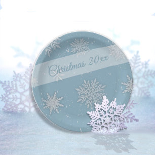 Let it Snow Blue Paper Plates