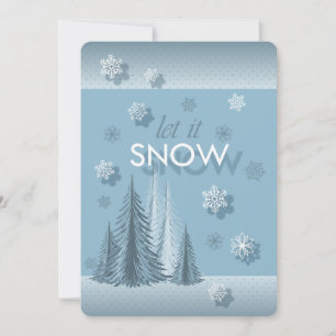 Let It Snow Blue Photo Holiday Card