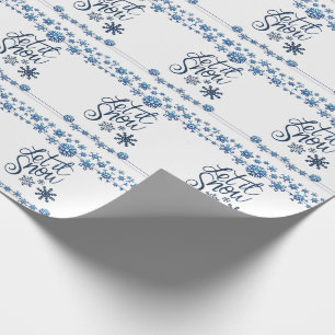 Let it Snow Blue White Wrapping Paper