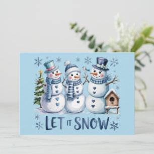 Let It Snow Buffalo Plaid Christmas Family Winter Holiday Card