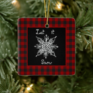 Let it snow ceramic ornament