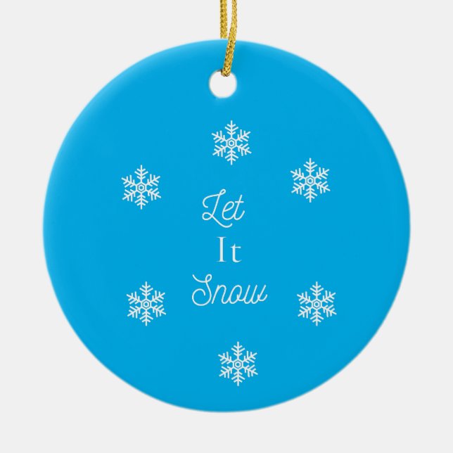 let it snow ceramic tree decoration (Front)