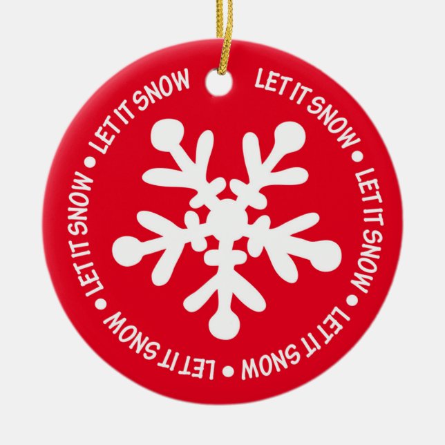 Let it Snow Ceramic Tree Decoration (Front)