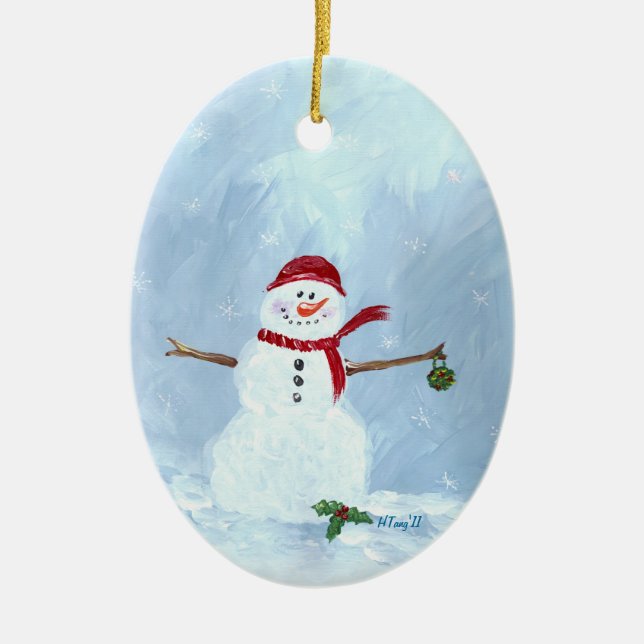 Let It Snow Ceramic Tree Decoration (Front)