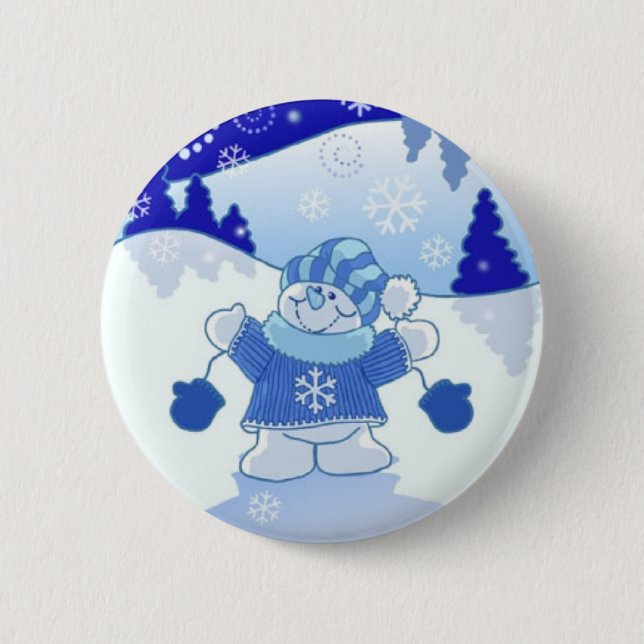 LET IT SNOW CHRISTMAS 6 CM ROUND BADGE (Front)