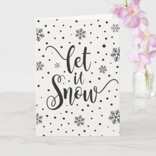 Let It Snow Christmas Calligraphy Greeting Card