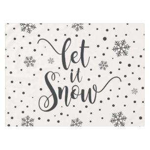 Let It Snow Christmas Calligraphy Tablecloth