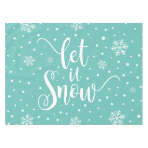 Let It Snow Christmas Calligraphy Tablecloth