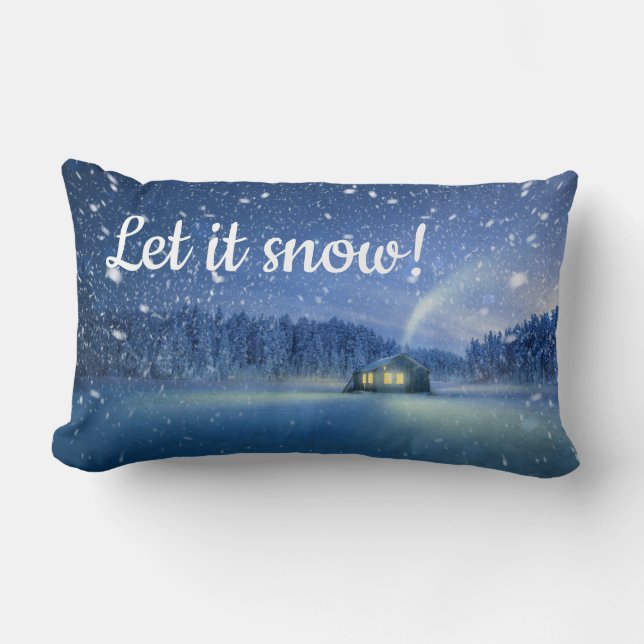 Let It Snow Christmas Comfy Throw Pillow (Front)
