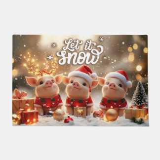 Let It Snow Christmas Doormat – Festive Welcome Ma