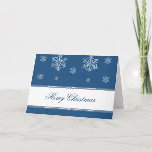 Let it Snow Christmas Greeting Card, Royal Blue Holiday Card