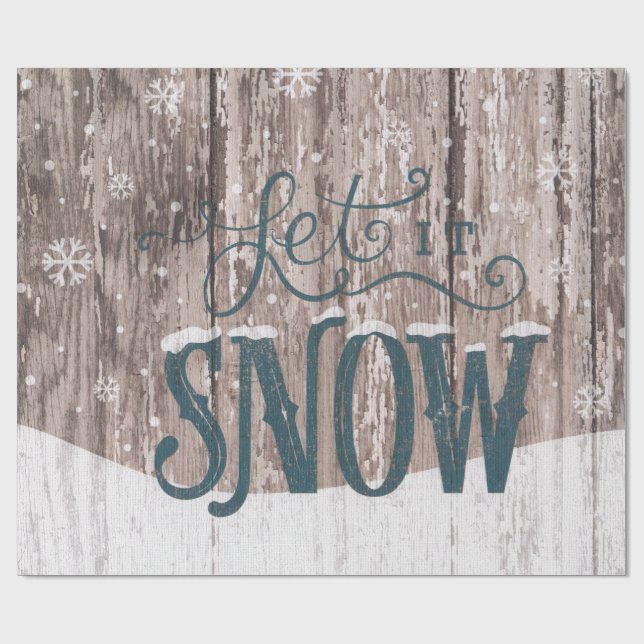 Let It Snow Christmas Holiday Wrapping Paper (Flat)